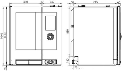 Rozměry konvektomatu LAINOX Naboo 101